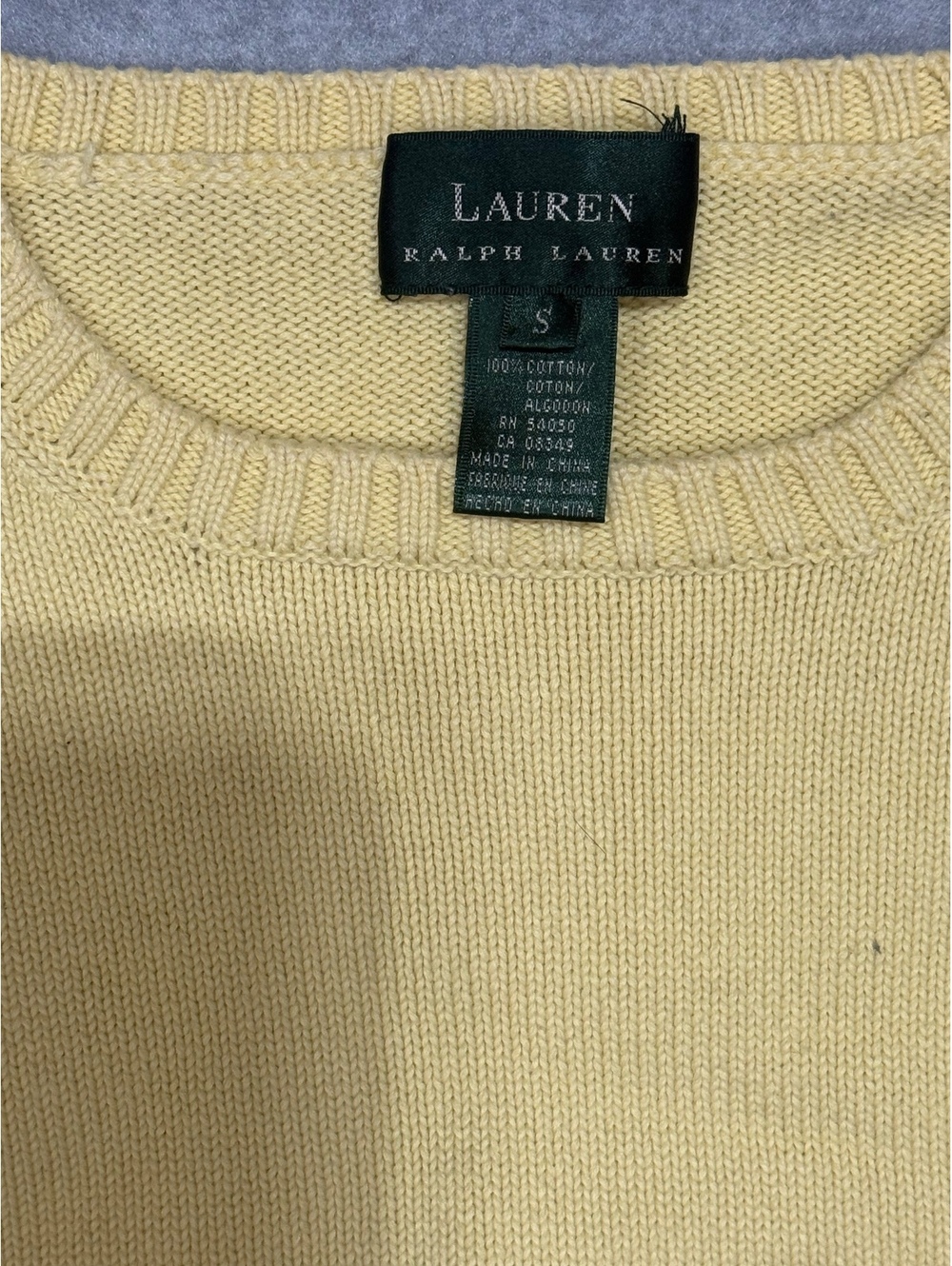 Vintage RLL Ralph Lauren Yellow Cotton Crewneck - Picture 3 of 5